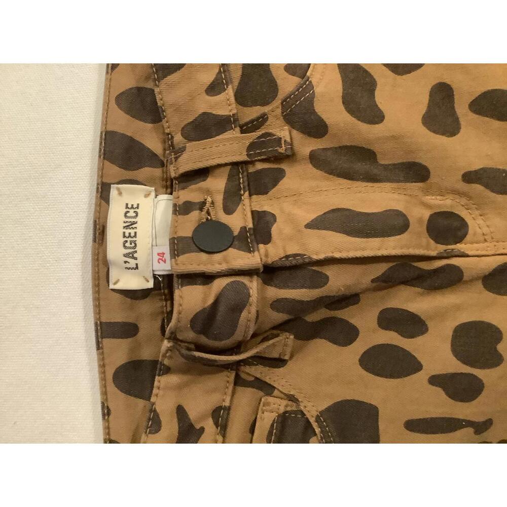L'AGENCE  Casual Pants Jeans Margot Size 24 Brown Leopard Print - Picture 3 of 4